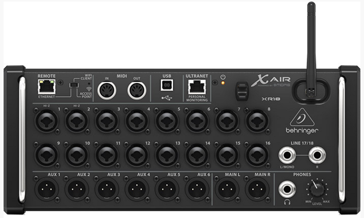 מיקסר דיגיטלי 18 ערוצים להקלטה רב-ערוצית דגם XR18 מבית Behringer
