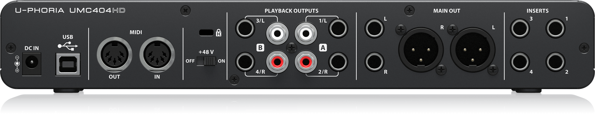כרטיס קול 4 כניסות ו- 4 יציאות + MIDI דגם UMC404HD – תמונה 2