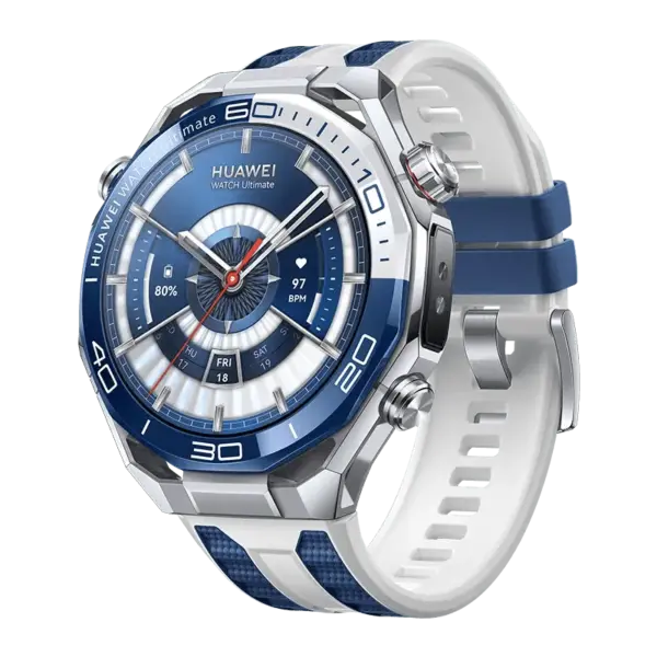 יבואן רשמי-שעון חכם Huawei Watch Ultimate 2 49mm Titanium Blue Strap