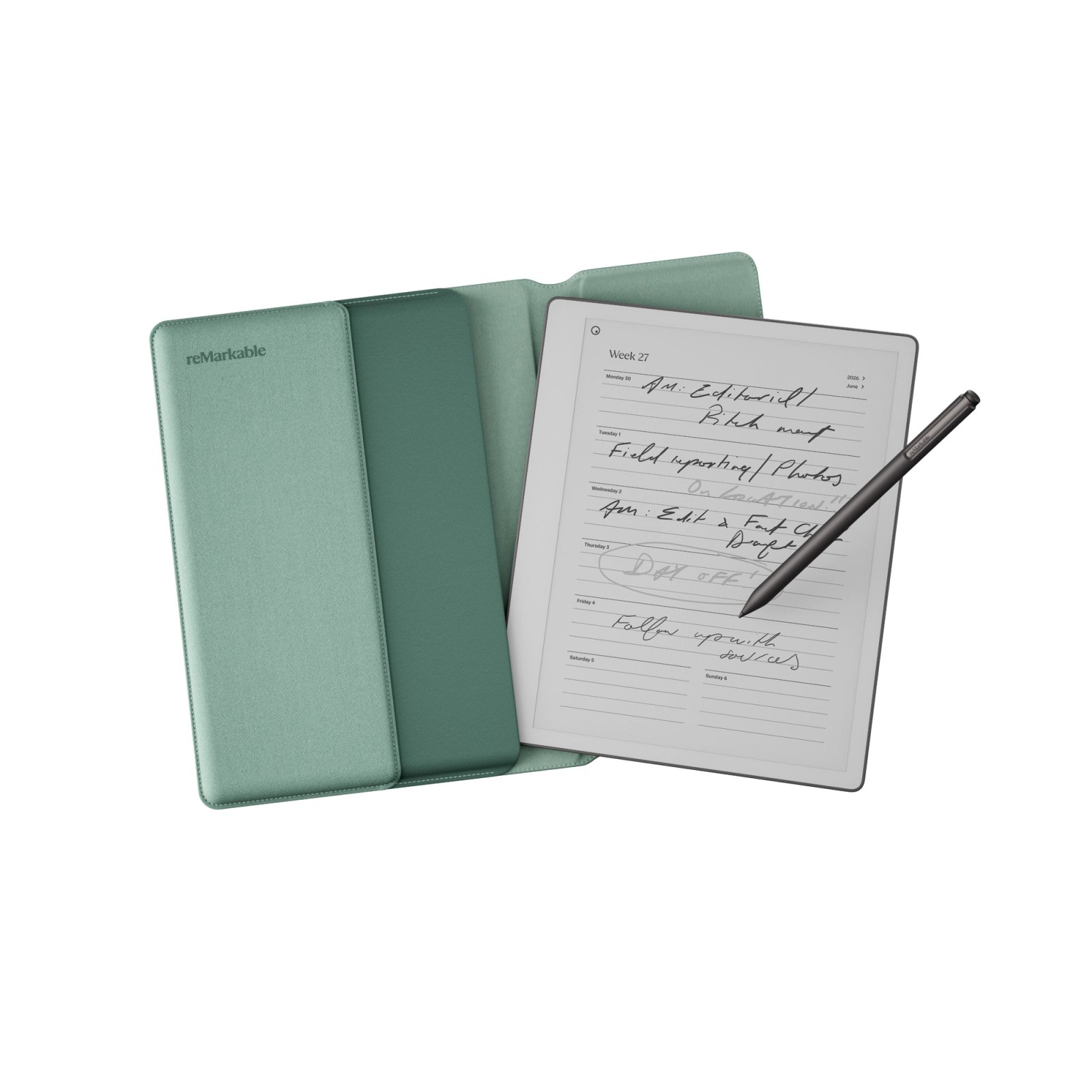 reMarkable Paper Pure עם כיסוי Sleeve Folio ירוק