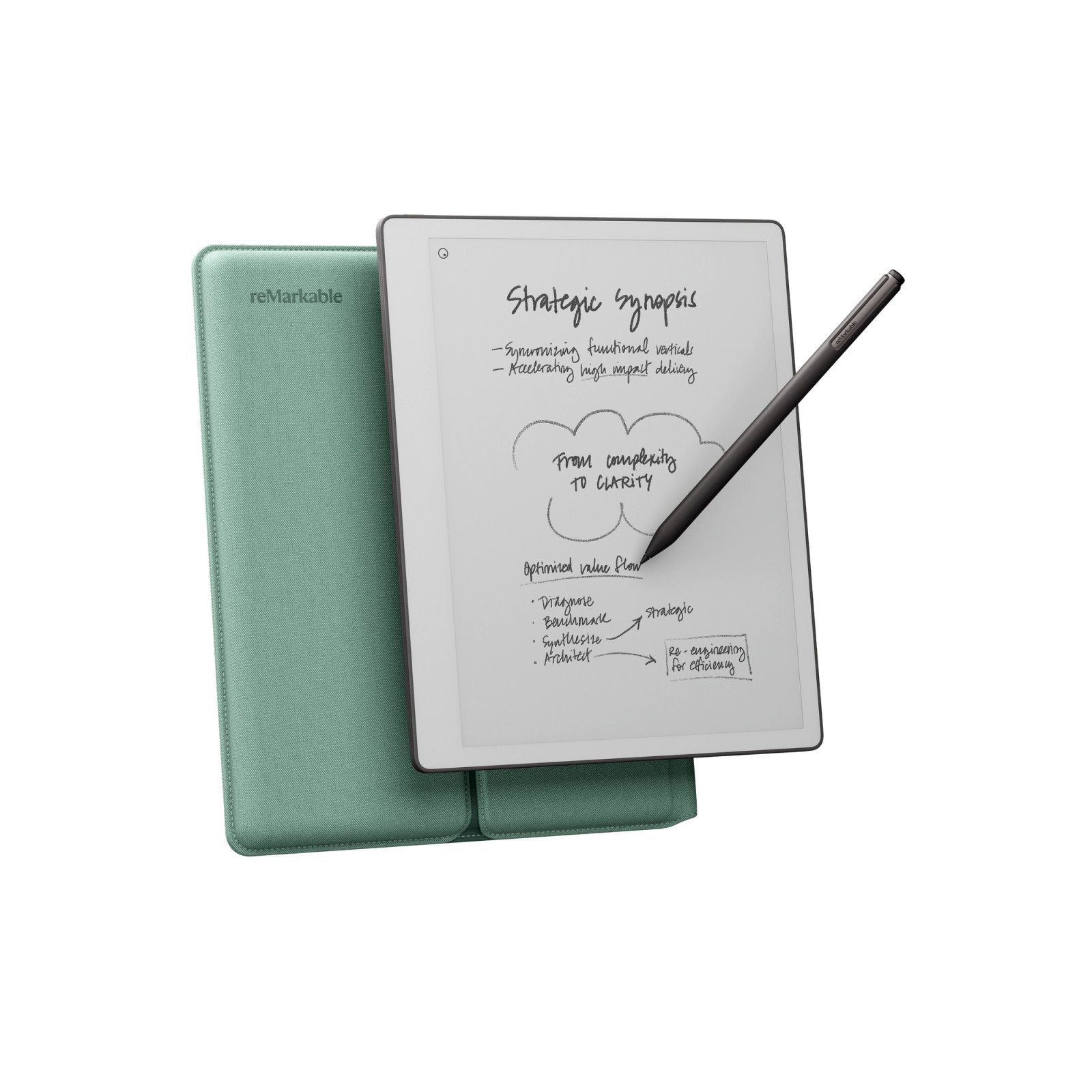 reMarkable Paper Pure עם כיסוי Sleeve Folio ירוק (Mist Green)